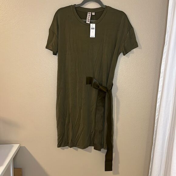 NWT Anthropologie Dolan Belted Mini Shirt Dress Olive Green Dress Small - Picture 3 of 9
